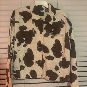 NWT Vintage 90s Lizwear Liz Claiborne Cow Print Jacket Size Large